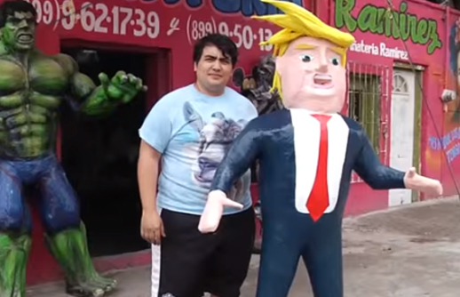 [Video] Protesta no tradicional: piñatas de Trump son sensación en México