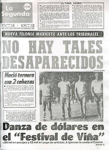 «No hay tales desaparecidos»: 39 años de una portada de La Segunda con información falsa