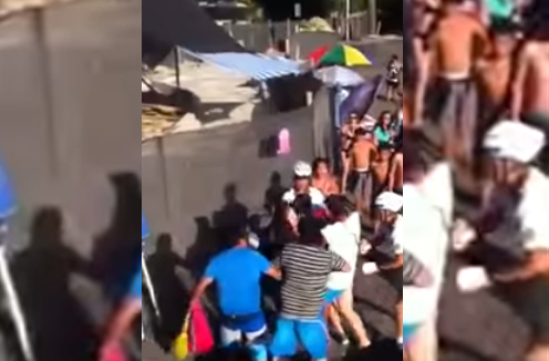 [Video] Así fue la brutal pelea entre turistas en playa de Licán Ray que dejó tres heridos