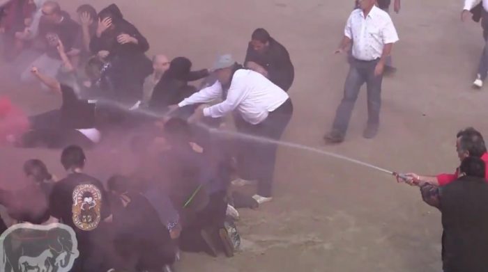 [Video] Brutal represión en contra de animalistas en una plaza de toros en Francia
