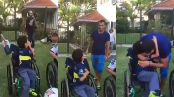 [Video] La emotiva sorpresa de Carlitos Tévez a un pequeño en silla de ruedas