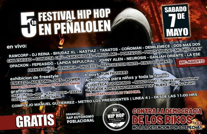 Raperos se preparan para celebrar Quinto Festival gratuito de Hip Hop en Peñalolén