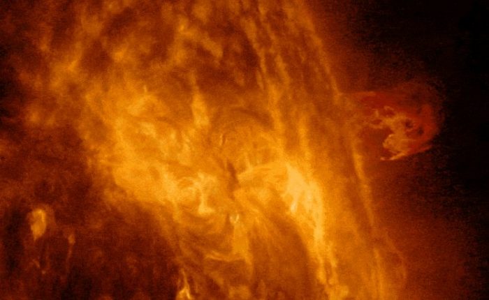 La espectacular erupción solar captada por un satélite de la NASA
