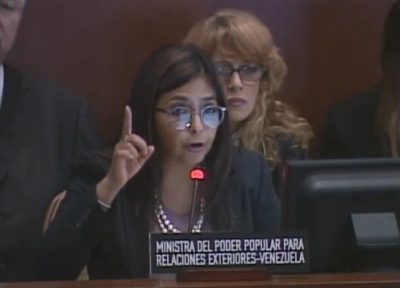 [VIDEO] El duro discurso de la canciller venezolana Delcy Rodríguez ante la OEA