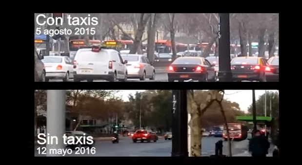 [VIDEO] Alameda sin Taxis: cómo se ve la alameda en un antes y después