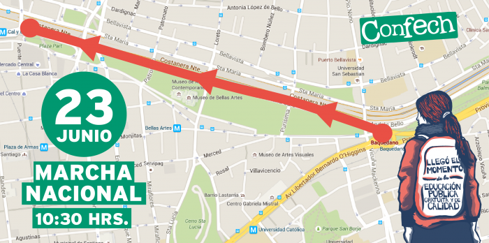 Desde Plaza Italia hasta el Puente de Avenida La Paz: revisa el recorrido de la marcha estudiantil de este jueves