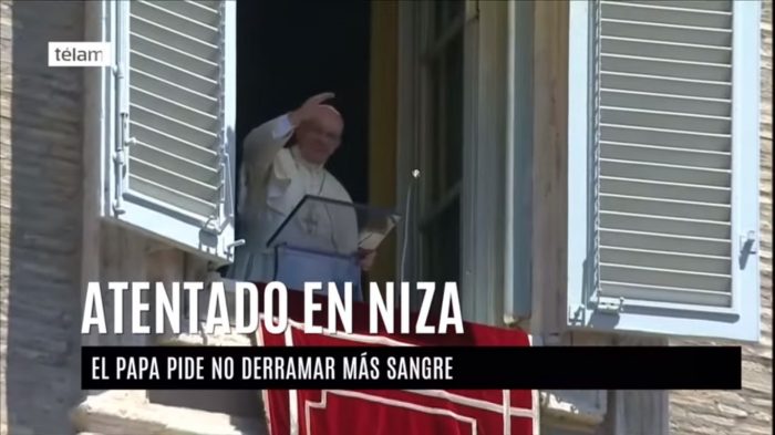 [VIDEO] Papa Francisco por atentado en Niza: «Que ningún hombre se atreva a derramar la sangre de un hermano»