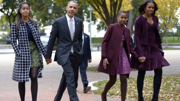Michelle Obama hizo muchas referencias a sus hijas durante el discurso. 