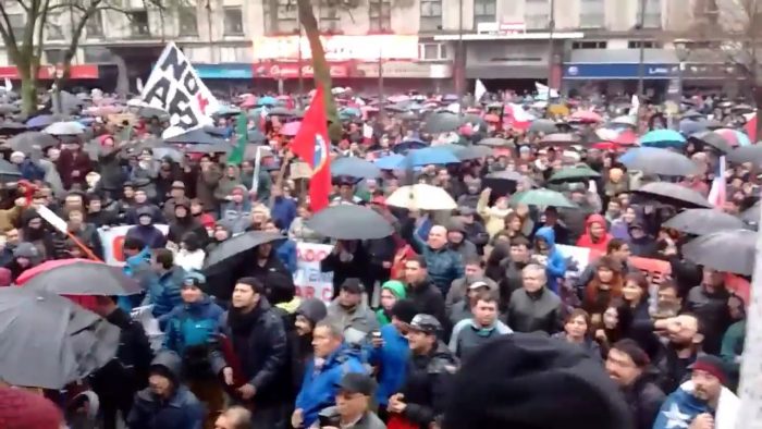 [VIDEO] Dirigente de la CUT se lleva las «pifias del público» durante la marcha #NoMásAFP en Concepción