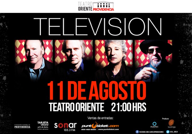 Concierto banda «Televisión» en Teatro Oriente, 11 de agosto