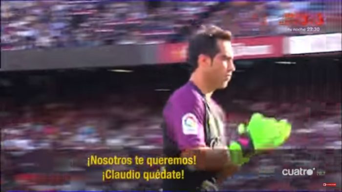 [VIDEO] «¡Lo, lo, lo, lo Claudio quédate!»: los cánticos y la despedida de Bravo del Barcelona en el Camp Nou