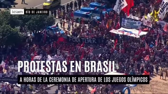 [VIDEO] La «previa» a los Juegos Olímpicos: protestas contra Temer en Río de Janeiro