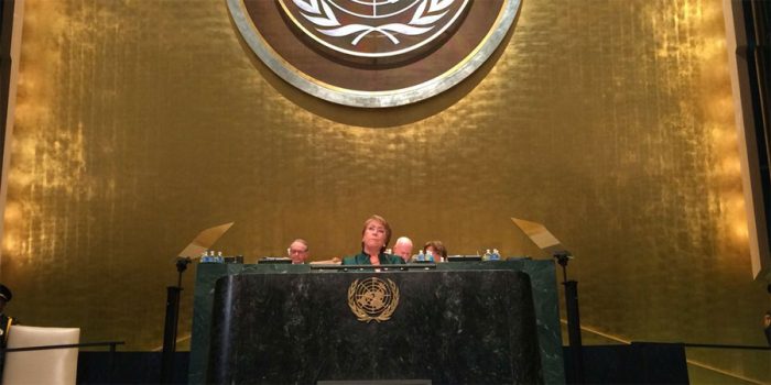 Bachelet en la ONU: «Conozco la dificultad de llevar a cabo los cambios»