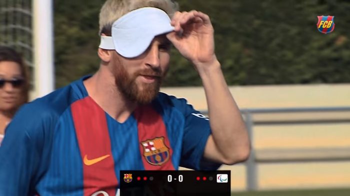 [VIDEO VIDA] Jugadores del Barcelona se vendan los ojos para enfrentar a la Selección Paralímpica española y promover el deporte inclusivo