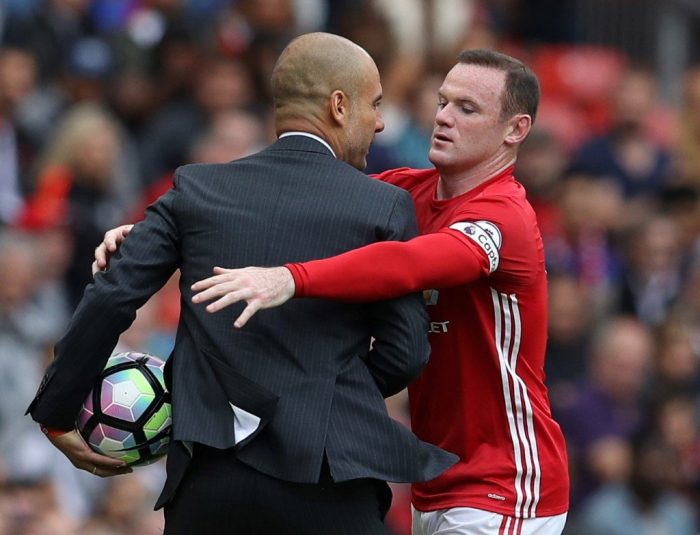 [VIDEO] El «encontrón» entre Wayne Rooney y Pep Guardiola que encendió el derbi de Manchester