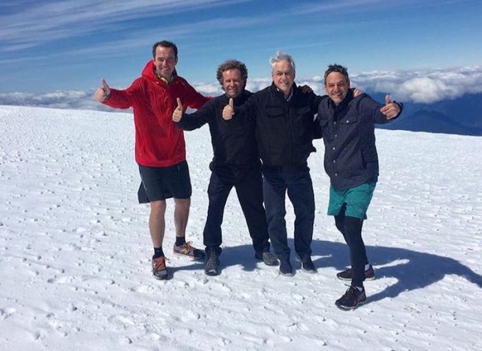 Piñera y el club de la derecha de weekend en el Volcán Osorno