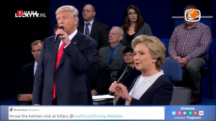 [VIDEO] El viral que puso a cantar a Hillary Clinton junto a Donald Trump en pleno debate presidencial