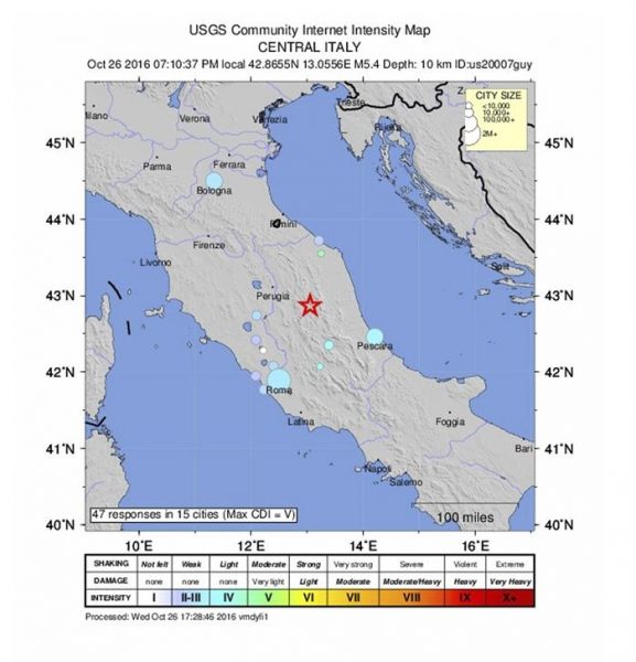 [VIDEO] Terremoto de magnitud 5,4 grados se siente en el centro de Italia