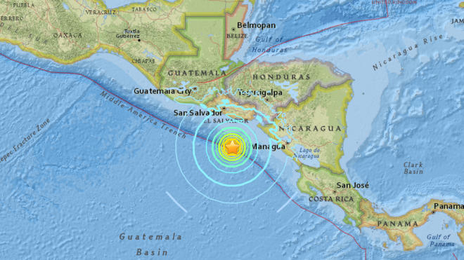 Terremoto sacude a El Salvador y Nicaragua en alerta por embestida de huracán Otto