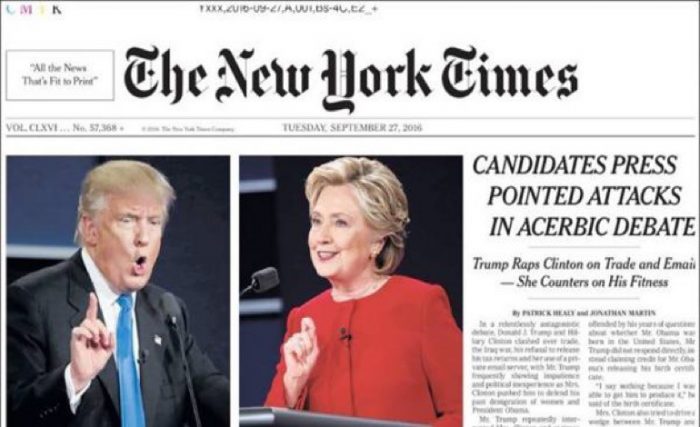 Los diarios con Hillary, los fans con Trump
