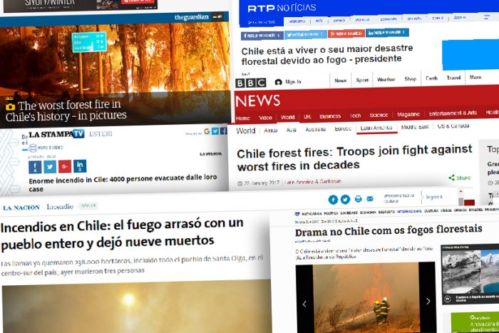 Cómo los medios internacionales han cubierto los incendios en Chile