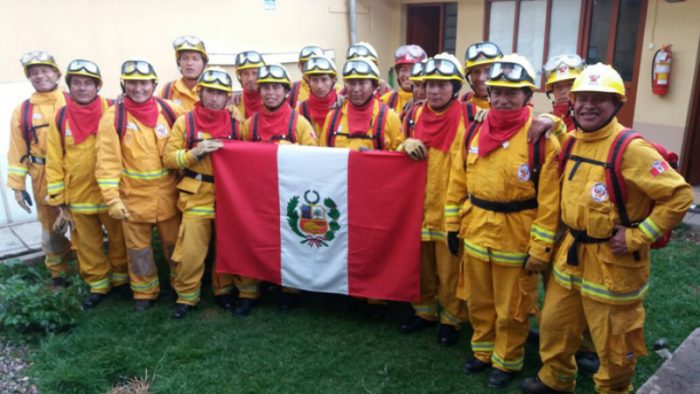 LLegan 46 brigadistas peruanos para ayudar a combatir incendios forestales