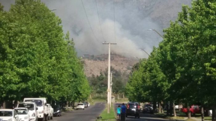 Declaran alerta roja en Peñalolén por incendio en las cercanías de la UAI