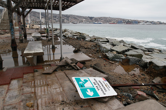 [FOTOS] Valparaíso: graves daños en paseo Wheelwright por marejadas
