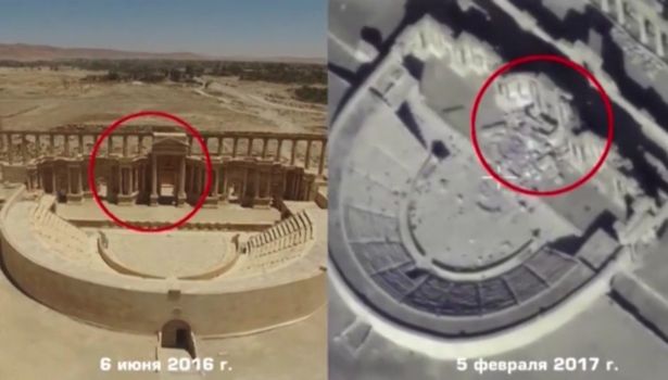 [VIDEO] Rusia difunde registro con nuevos destrozos en ruinas de Palmira a cargo de Estado Islámico
