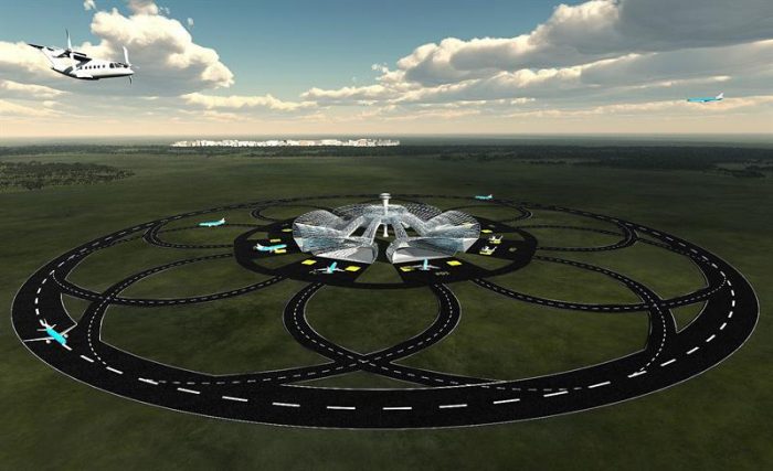 Investigan cómo desarrollar aeropuertos con pistas de aterrizaje circulares