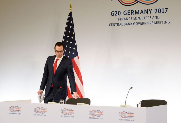 Presión de Secretario del Tesoro de Trump dificulta negociaciones sobre comercio en la reunión del G20