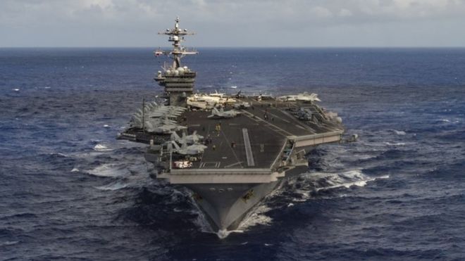 Estados Unidos despliega un grupo de barcos de guerra hacia la península de Corea
