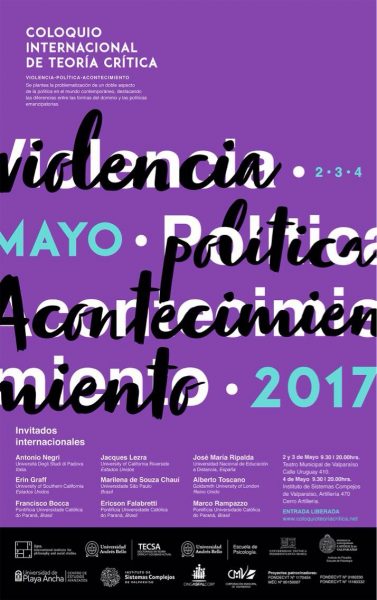 Coloquio de teoría crítica “Violencia, política y acontecimiento” en Valparaíso