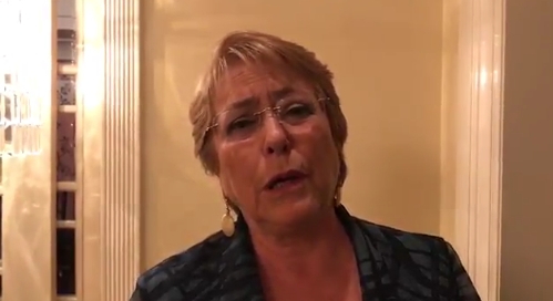 [VIDEO] Presidenta Michelle Bachelet envía condolencia a familiares de fallecidos en Monte Patria