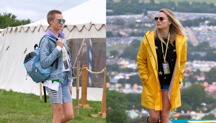 Cara Delevingne y Margot Robbie se lucen con shorts vaqueros y botas de agua en festival Glastonbury