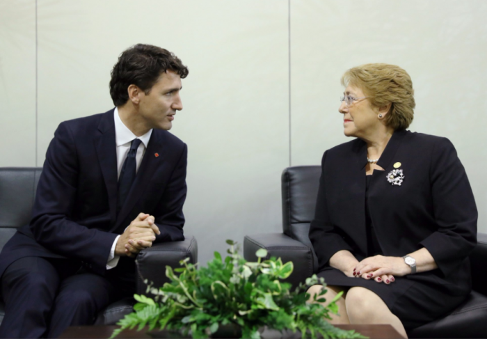 Canadá y Chile modernizarán el TLC durante visita de Bachelet