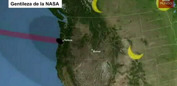[VIDEO] Cuál será el recorrido de la sombra del eclipse total de sol que tiene loco a los Estados Unidos