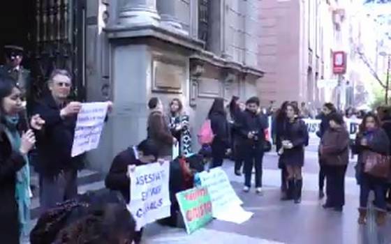 Incidentes afuera del Tribunal Constitucional tras inicio de audiencias públicas por proyecto de aborto 3 causales