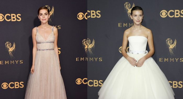Las chicas de estilo romántico en los Emmy: Kiernan Shipka y Millie Bobby Brown