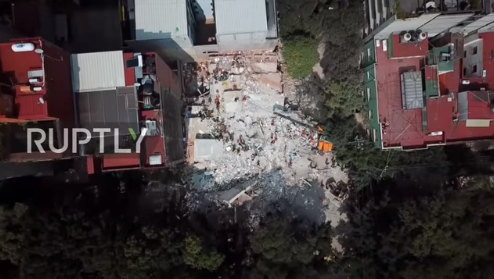[VIDEO] Desde el aire: las incesantes labores de rescate tras el terremoto 7.1 en México