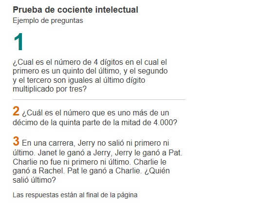 Ponga a prueba su coeficiente intelectual!