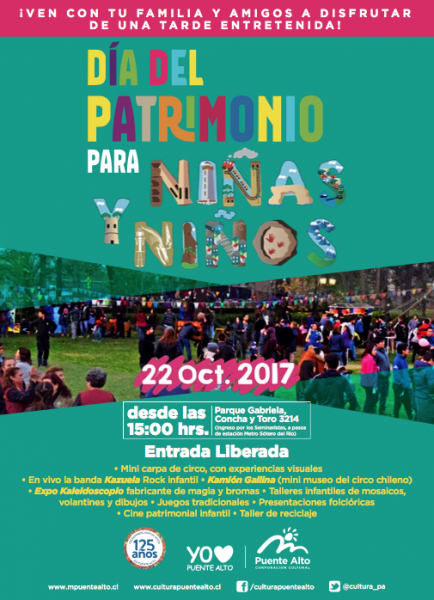 Día del Patrimonio para Niñas y Niños en Parque Gabriela, Puente Alto