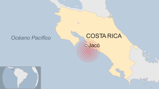 Costa Rica registra tres fuertes sismos de hasta 6,4 en menos de 10 minutos