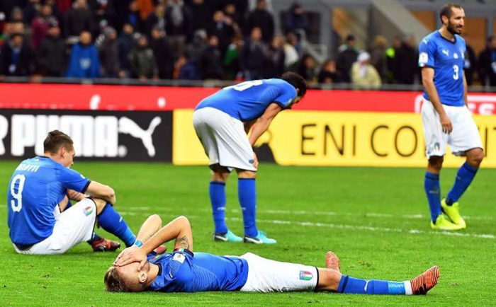 Italia queda fuera del Mundial tras empate sin goles ante Suecia
