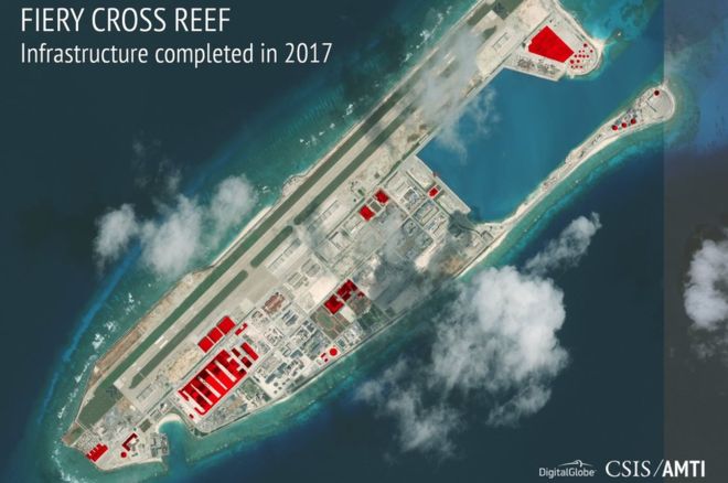 Las imágenes que muestran las impresionantes instalaciones militares que Beijing construye en tiempo récord en las islas del mar de China Meridional