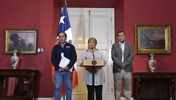 Presidenta Bachelet: “Vamos a contar con todos los recursos que sean necesarios para enfrentar este nuevo desastre de la naturaleza”