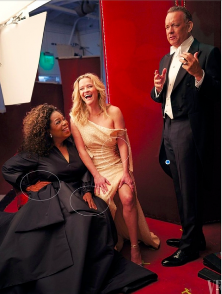 El error de photoshop de Vanity Fair que dejó con tres piernas a Reese Whiterspoon y tres manos a Oprah Winfrey