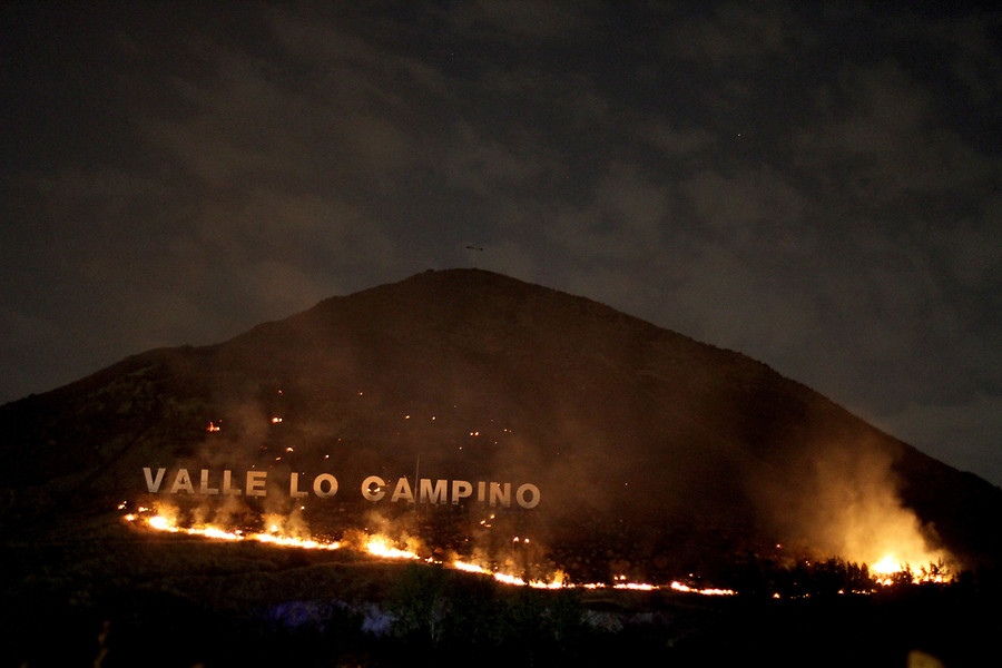 Incendio en la noche