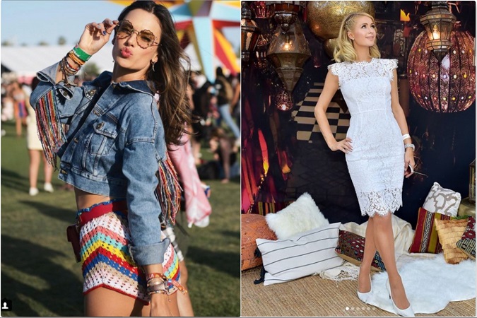Crochet, puro estilo en Coachella: con denim, como Alessandra Ambrosio, o con transparencias, como Paris Hilton