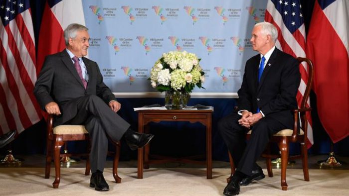 Vicepresidente de Estados Unidos agradece apoyo de Piñera a combate contra las armas químicas sirias